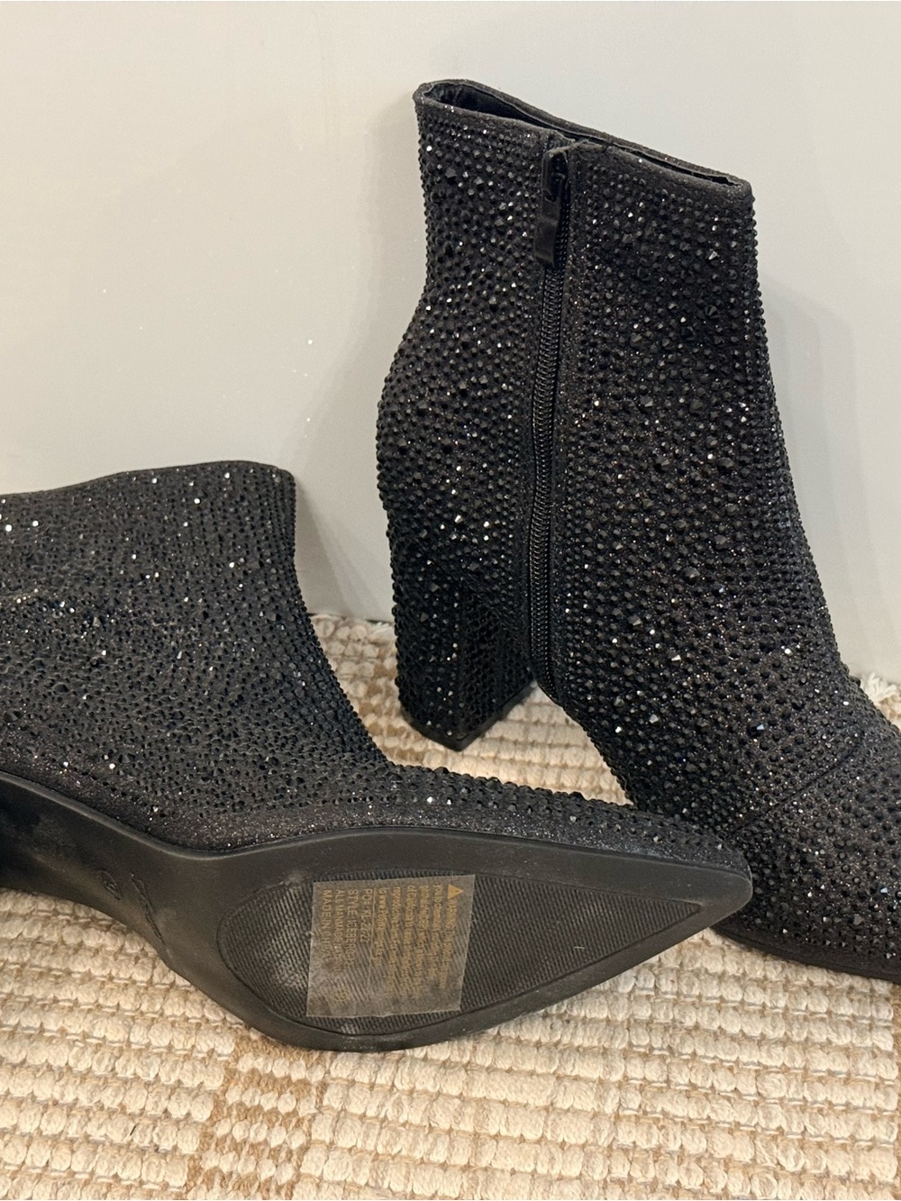 Men's Black Sparkle Dress Shoes - Stylish Formal Slip-On